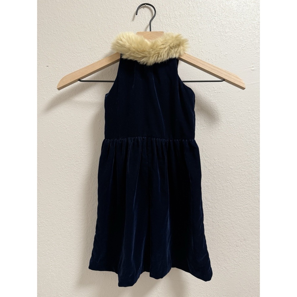 Janie and Jack Girls Size 12-18 Months Navy Velvet Romper 2022 Holiday New